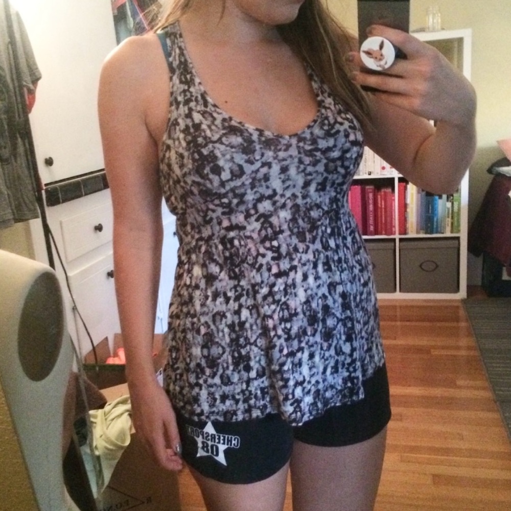 Silence + Noise Black Zipper Back Tank Top In Kaleidoscope Print